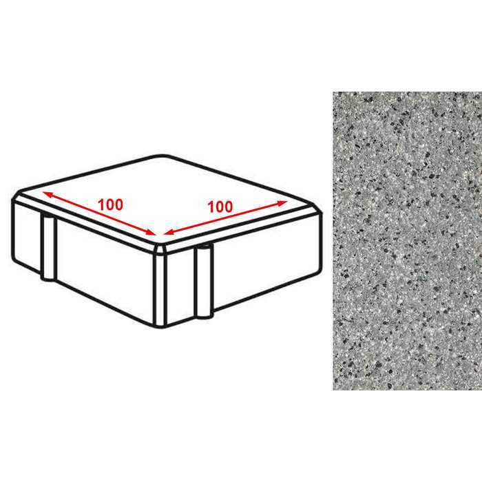 Плитка тротуарная Готика Granite FERRO, квадрат, Белла Уайт 100x100x80 мм